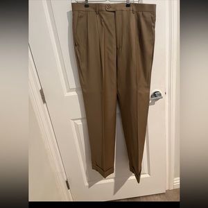 Men’s Mantoni Italy Khaki Brown Wool Dress Pants Size:36